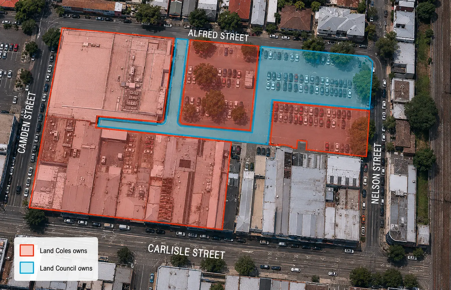 Land proposed to sell to Coles